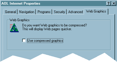 AOL Preferences - Web graphics window