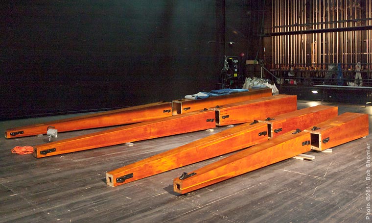 32-foot diaphones on stage floor